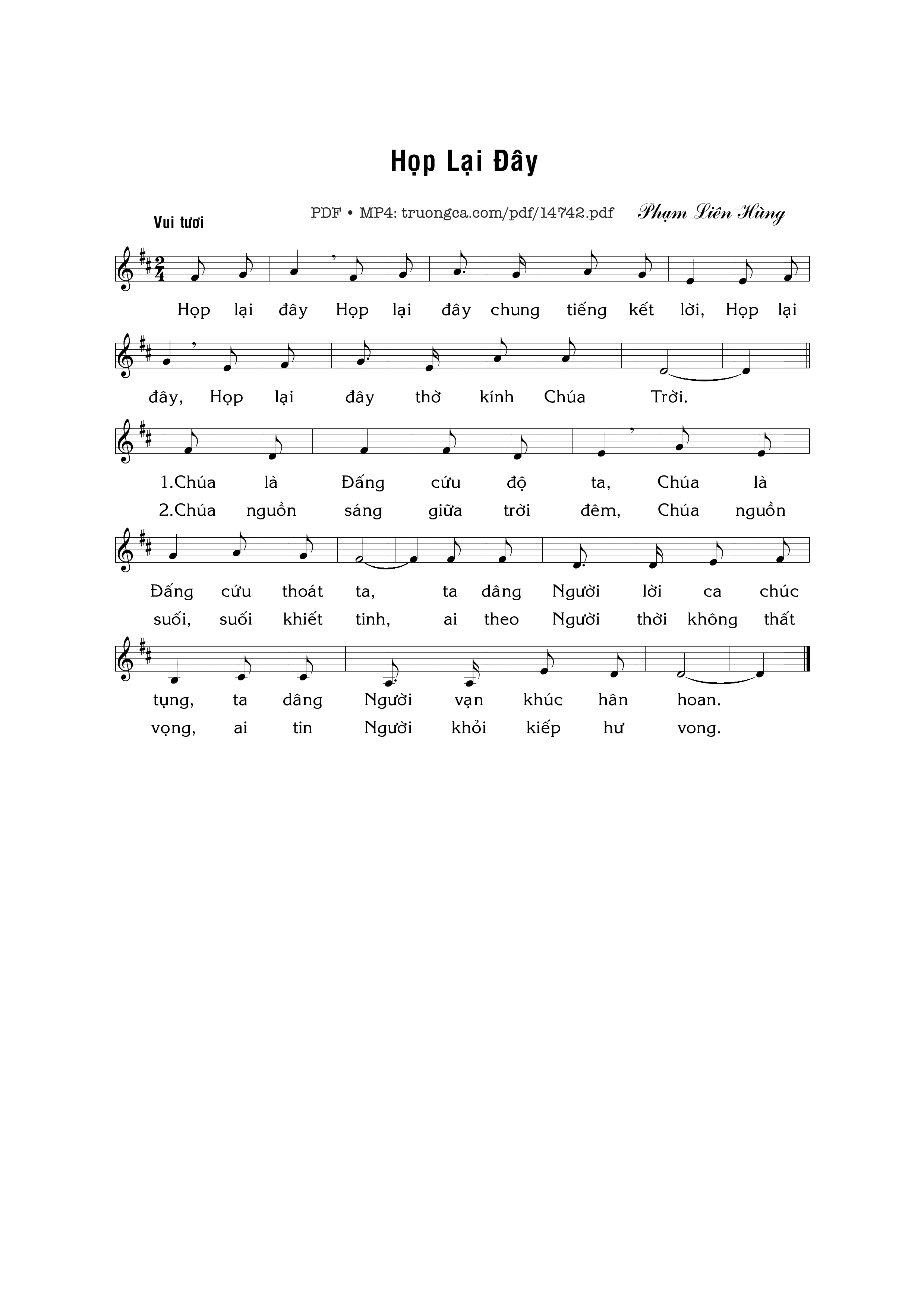 Sheet PDF of Họp Lại đây