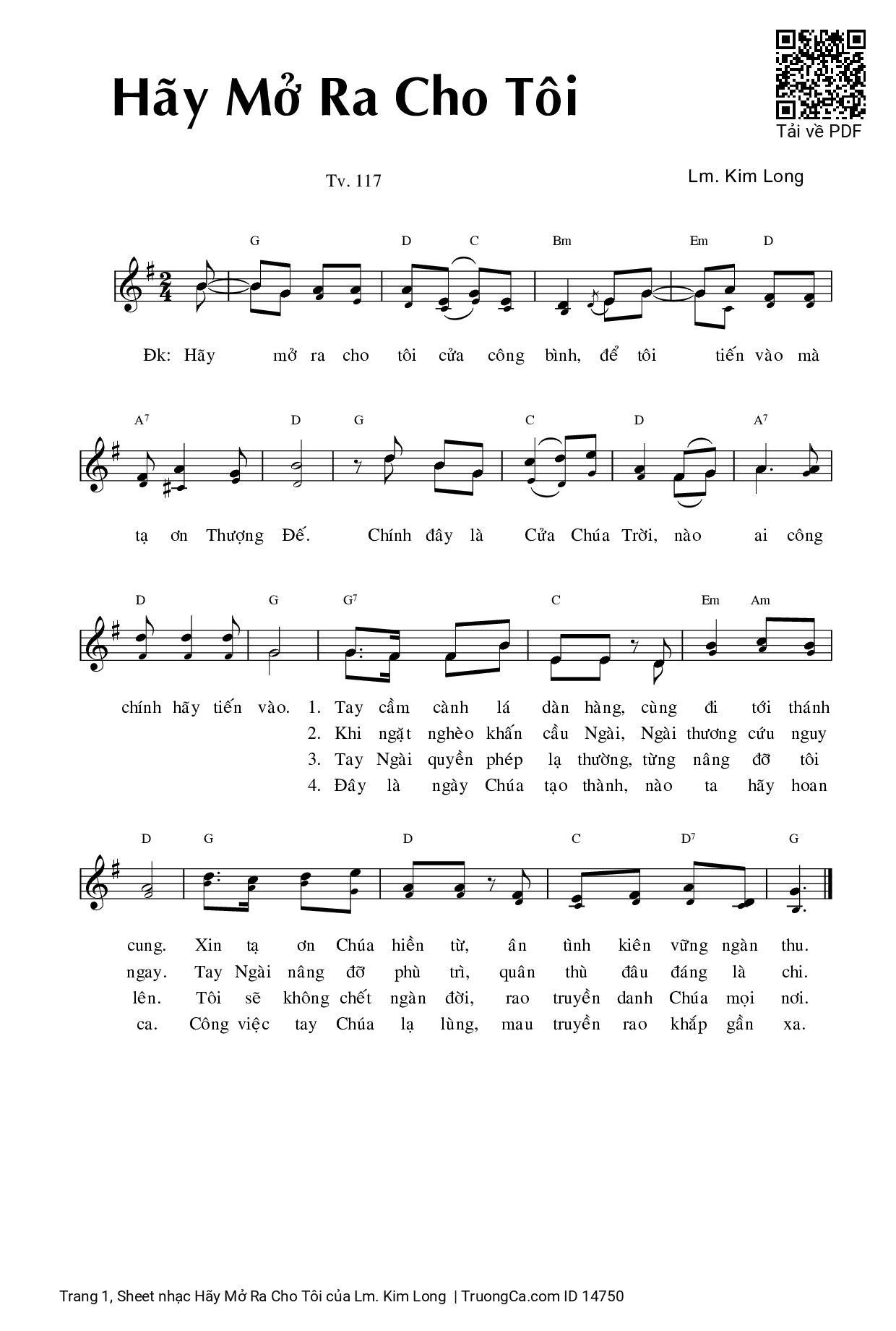 Hãy mở ra cho tôi cửa công bình để tôi tiến vào mà tạ ơn Thượng Đế, Trang 1