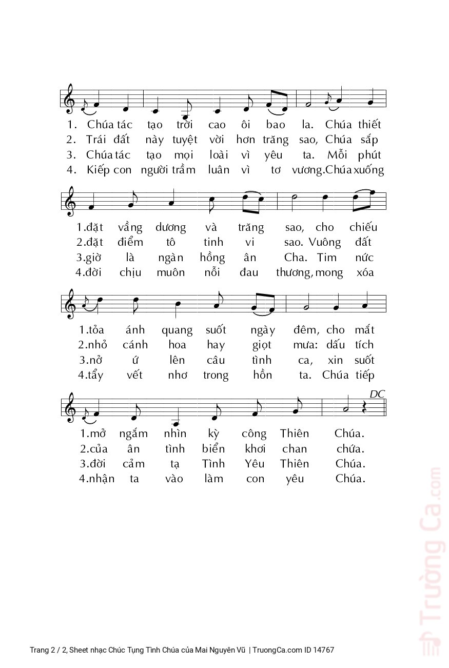 Page 2 of Sheet music PDF Chúc Tụng Tình Chúa - Mai Nguyên Vũ