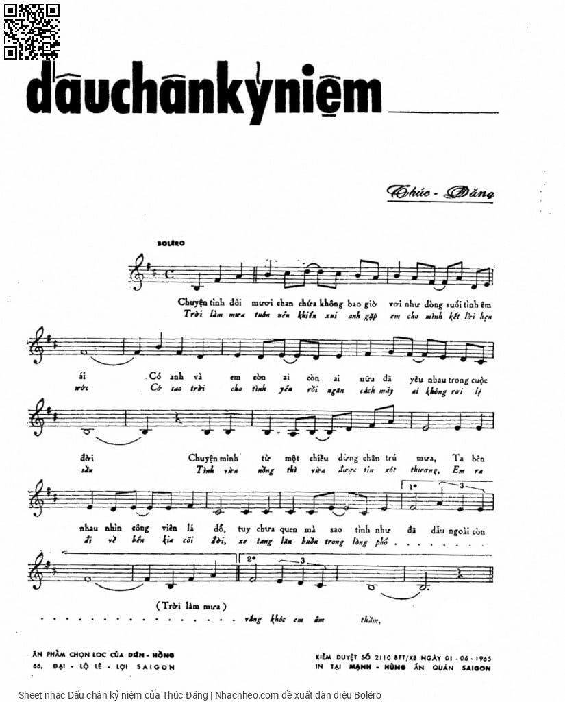 Page 2 of Sheet music PDF Dấu chân kỷ niệm - Thúc Đăng