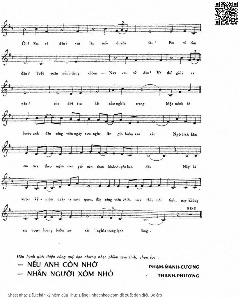 Page 3 of Sheet music PDF Dấu chân kỷ niệm - Thúc Đăng