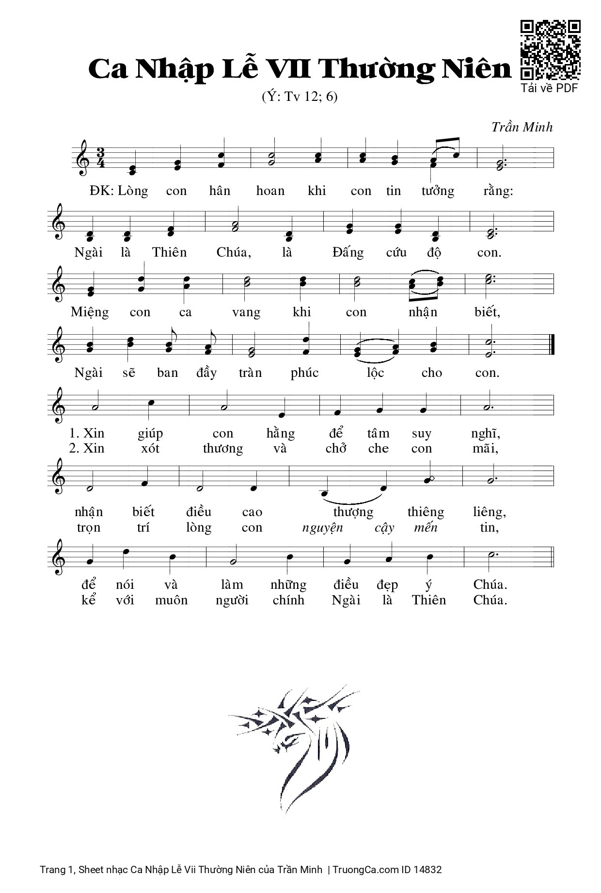 Sheet PDF of Ca Nhập Lễ VII Thường Niên