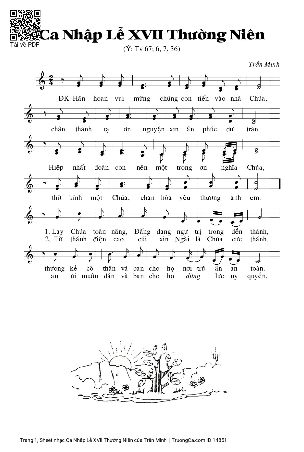 Sheet PDF of Ca Nhập Lễ XVII Thường Niên