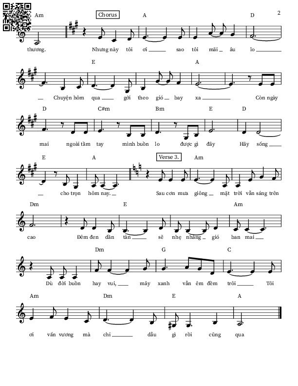 Page 2 of Sheet music PDF Dẫu gì rồi cũng qua - Thùy Linh