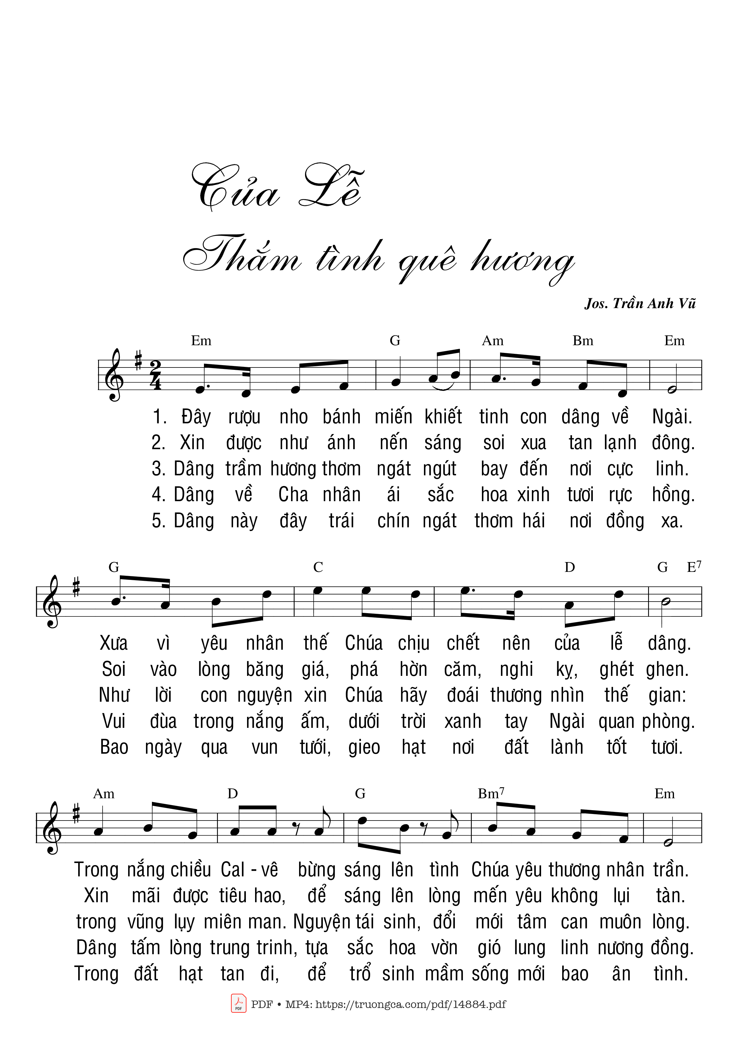 Sheet PDF of Của Lễ Thắm Tình Quê Hương