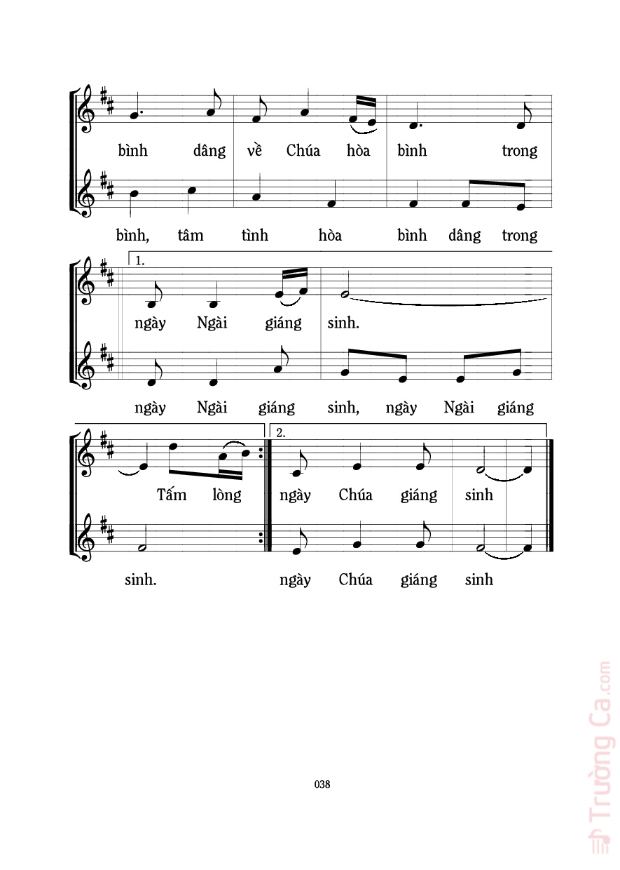 Page 2 of Sheet music PDF Tâm Tình Hòa Bình 2 - Lm. Mi Trầm