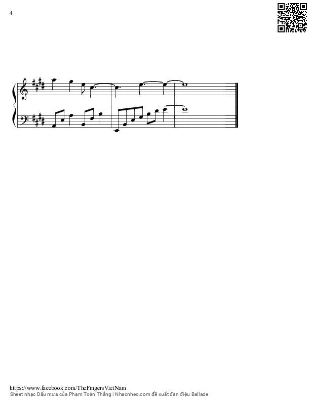 Page 4 of Sheet music PDF Dấu mưa - Phạm Toàn Thắng