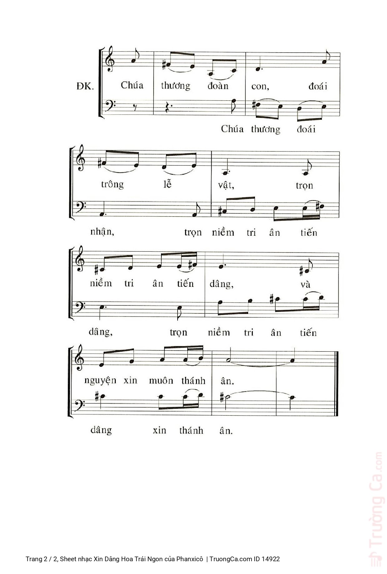 Xin dâng lên này hoa trái ngon dâng lên Chúa với cả niềm tin sắt son, Trang 2