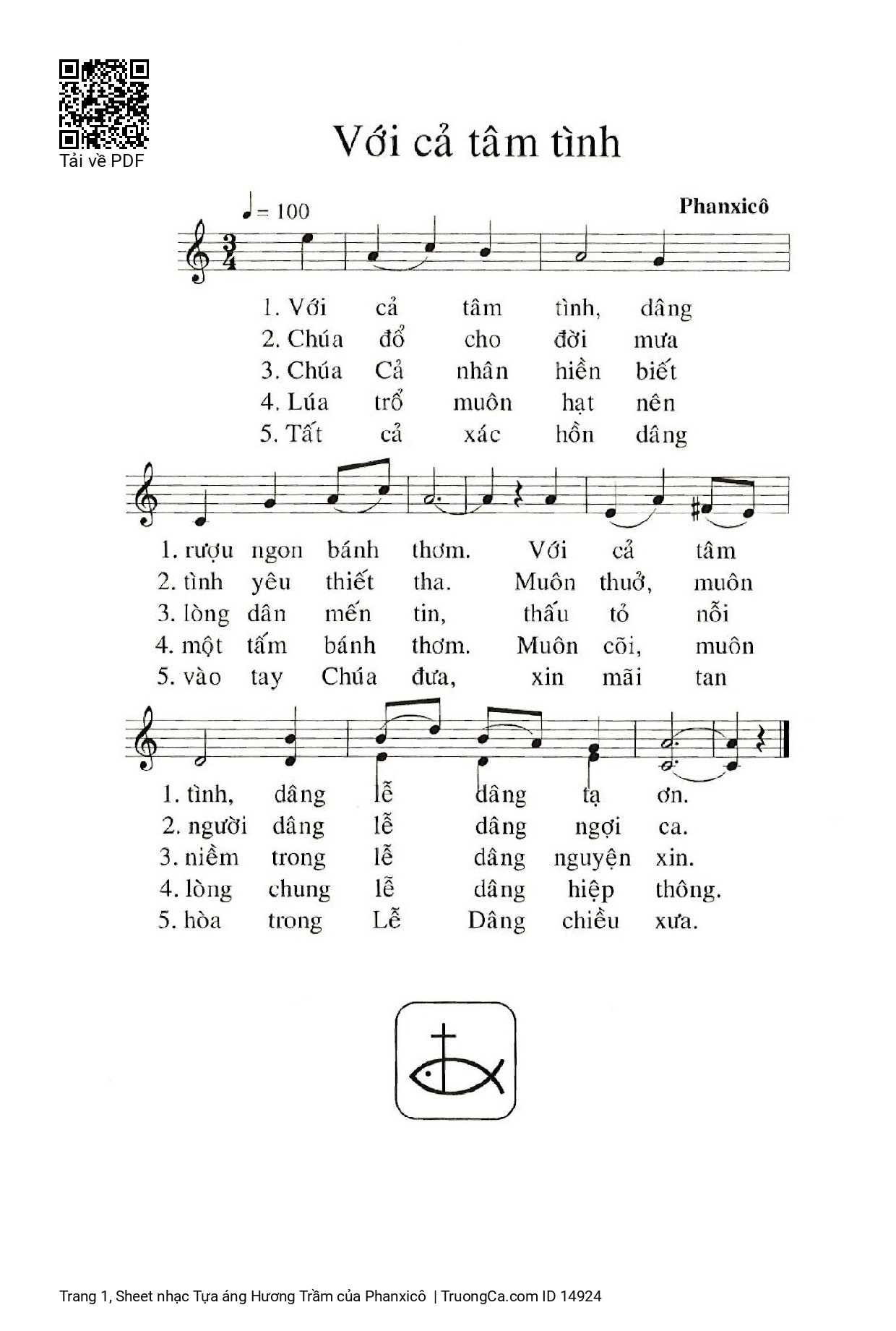 Sheet PDF of Tựa áng Hương Trầm