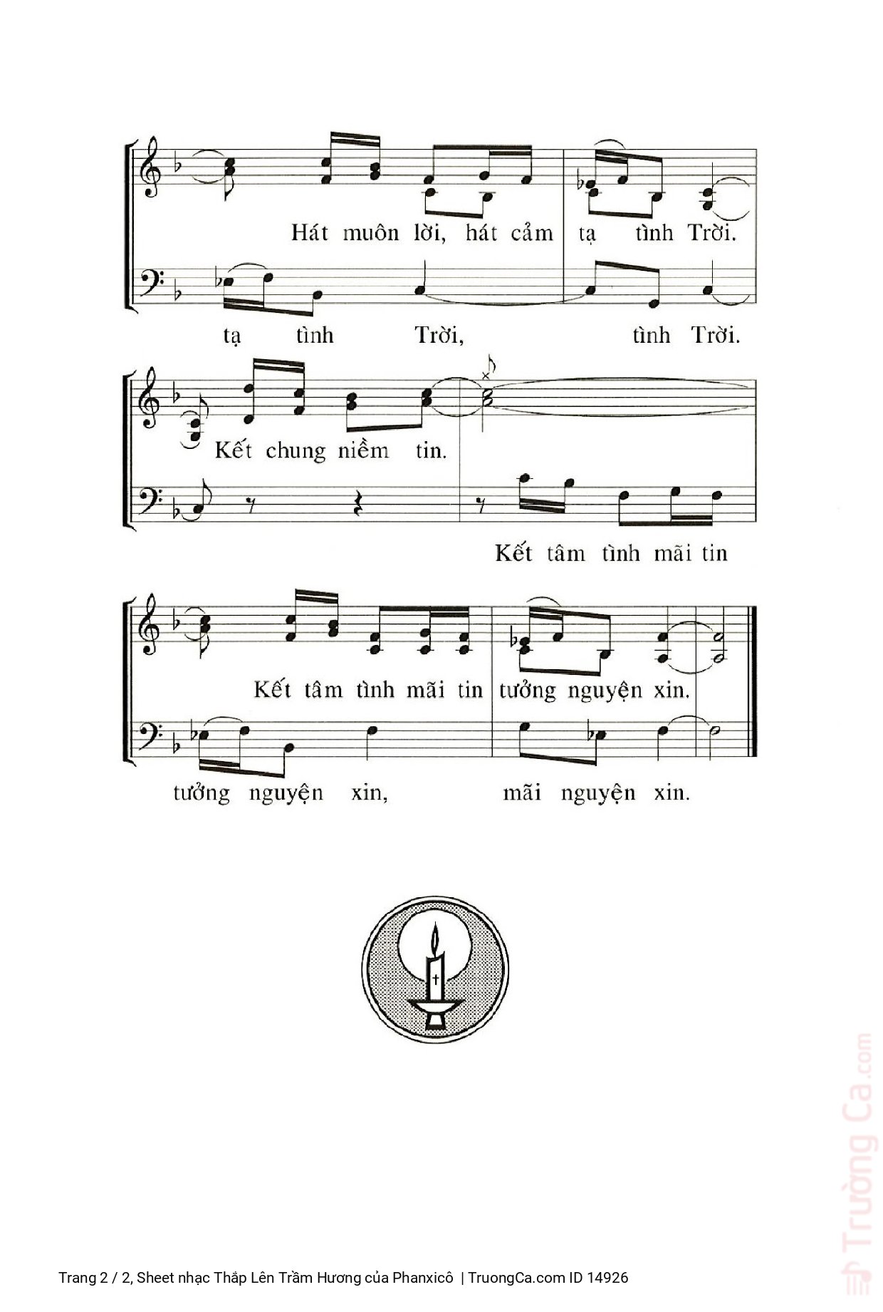 Page 2 of Sheet music PDF Thắp Lên Trầm Hương - Phanxicô