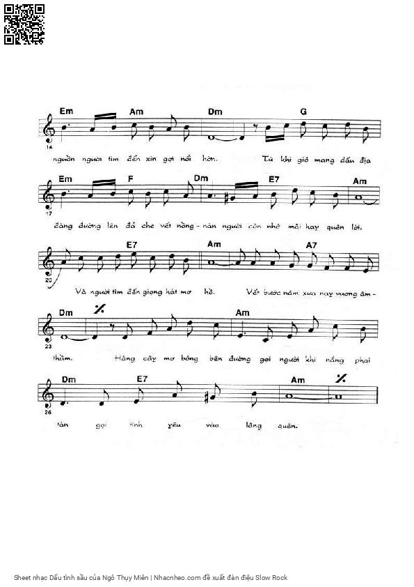 Page 3 of Sheet music PDF Dấu tình sầu - Ngô Thụy Miên