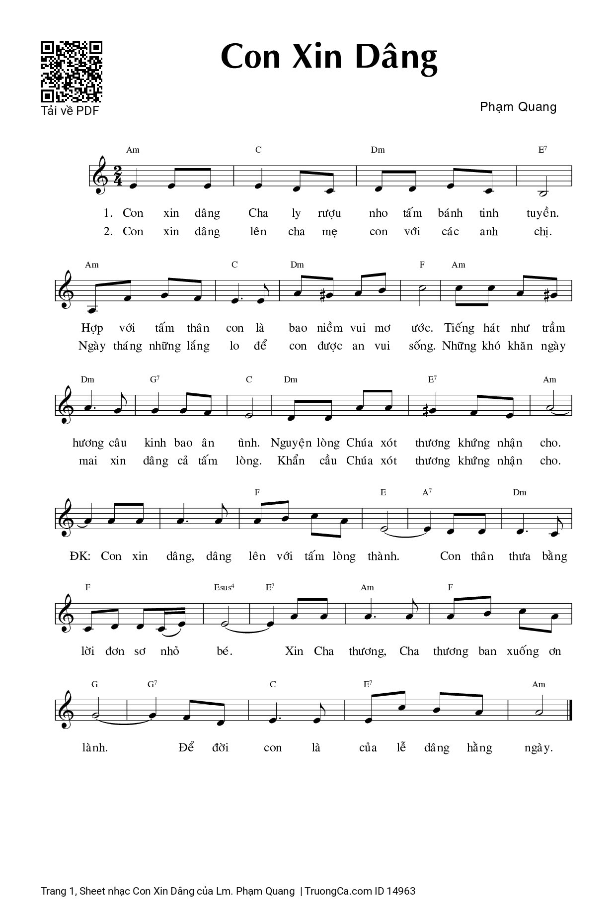 Con Xin Dâng - Lm. Phạm Quang