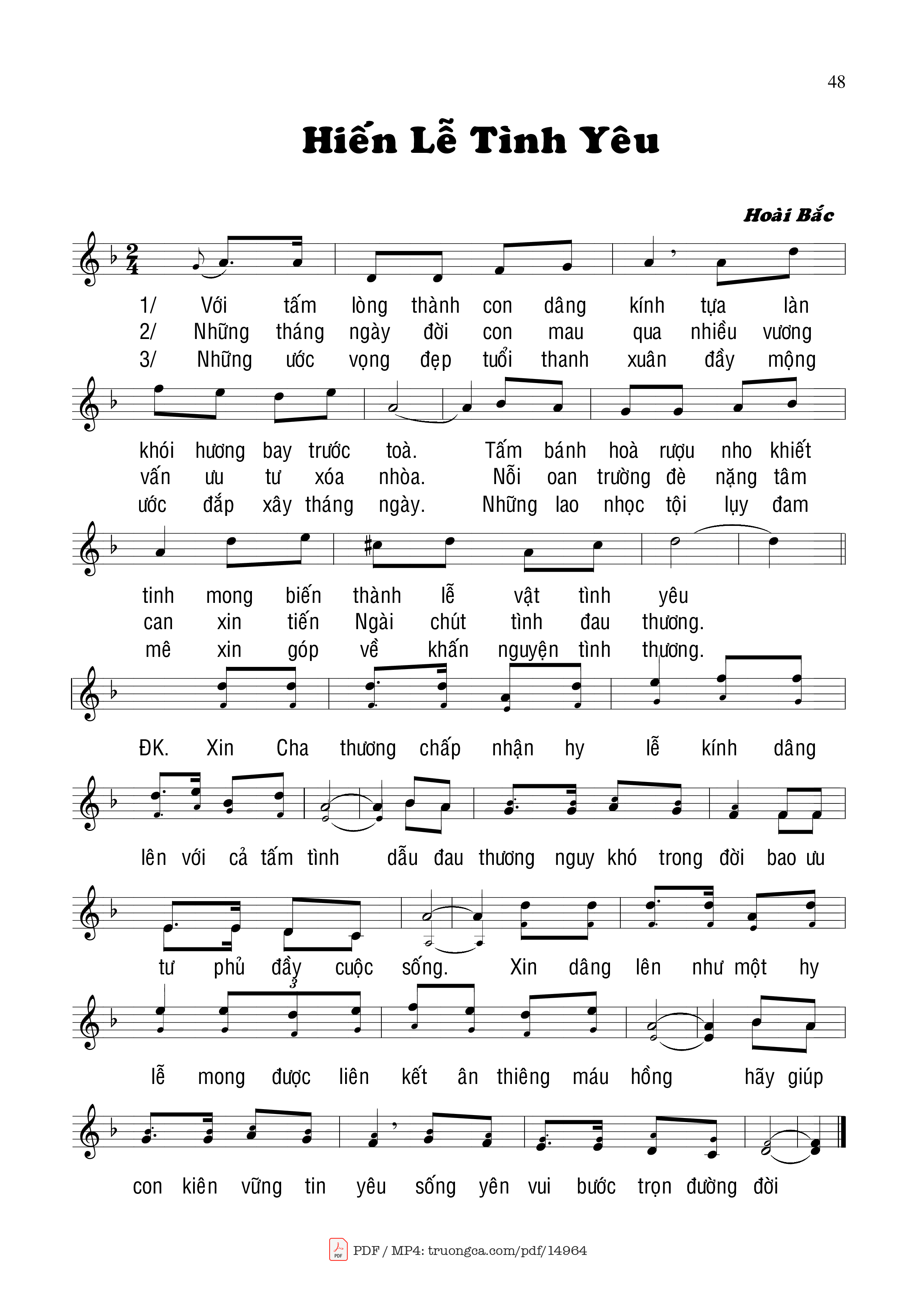 Sheet PDF of Hiến Lễ Tình Yêu