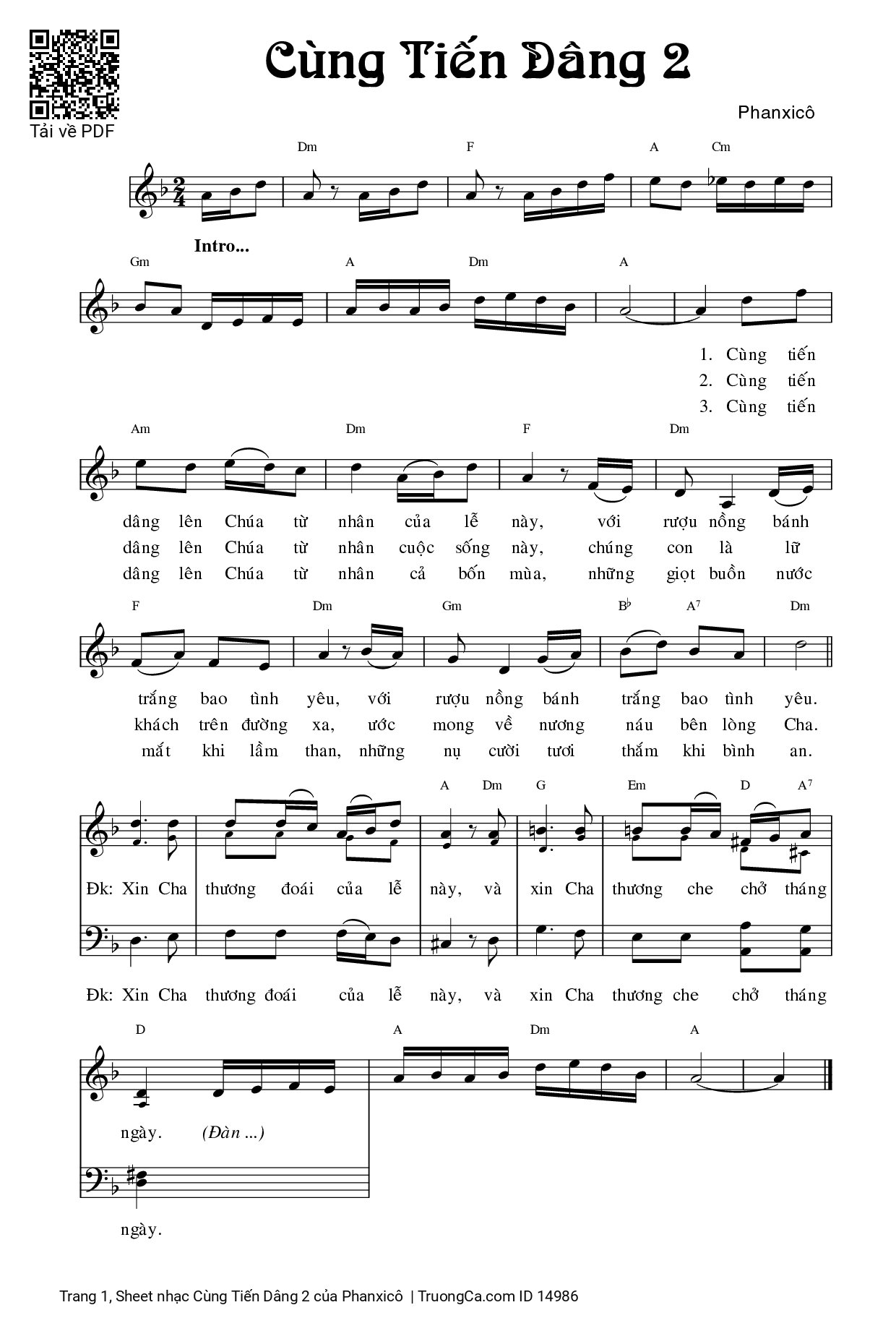Sheet PDF of Cùng Tiến Dâng 2