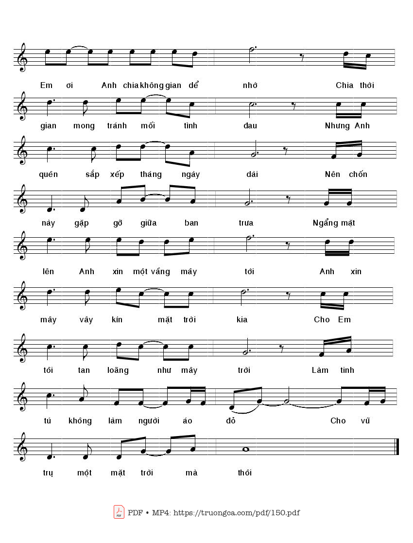 Page 2 of Sheet music PDF Áo đỏ mặt trời ghen - Nhật Ngân
