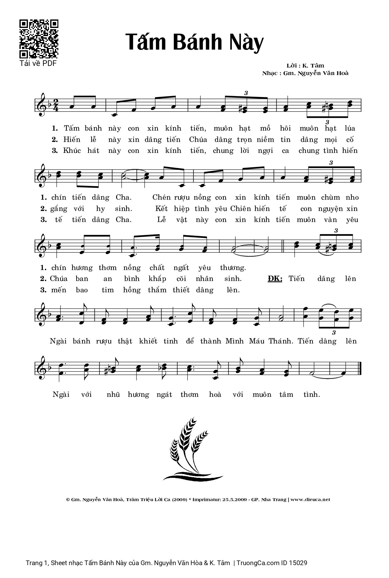 Sheet PDF of Tấm Bánh Này