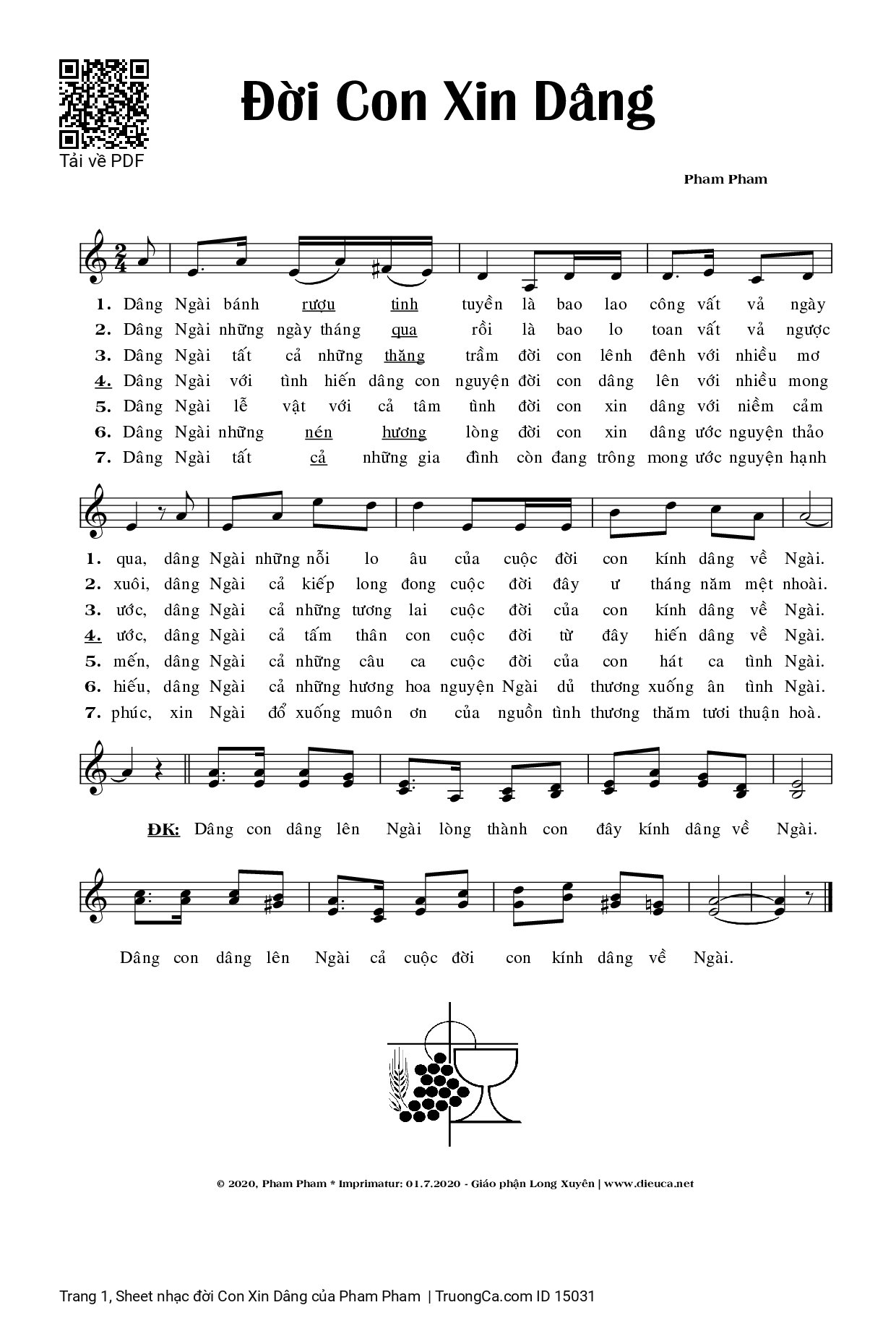 Sheet PDF of đời Con Xin Dâng