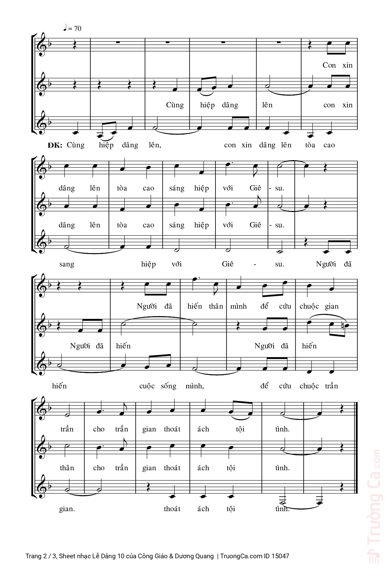 Page 2 of Sheet music PDF Lễ Dâng 10 - Công Giáo & Dương Quang