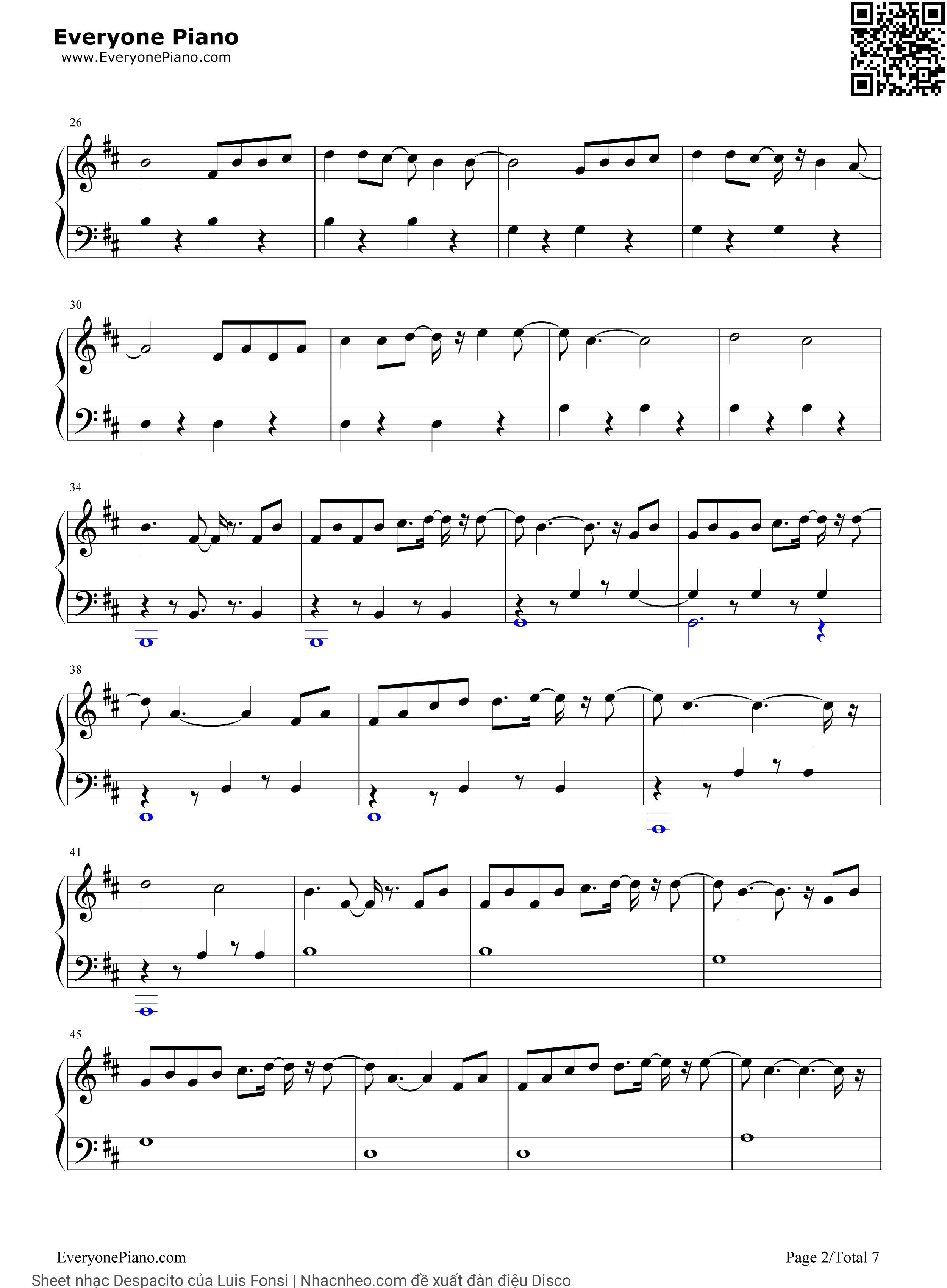Page 2 of Sheet music PDF Despacito - Luis Fonsi