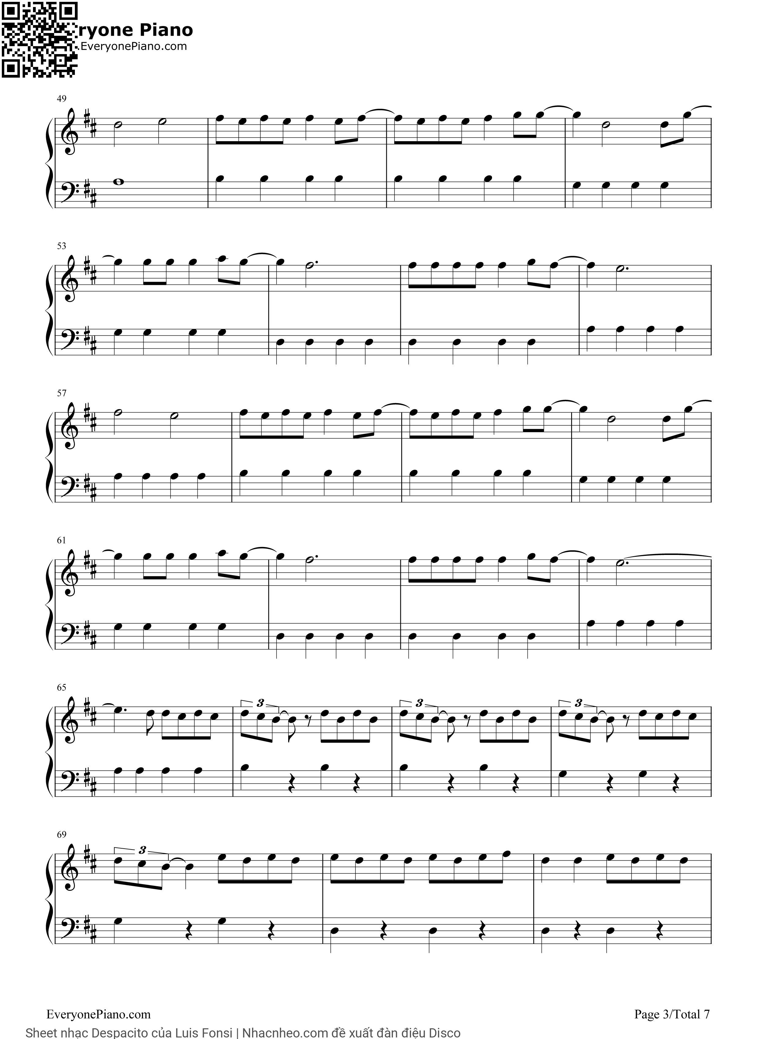 Page 3 of Sheet music PDF Despacito - Luis Fonsi