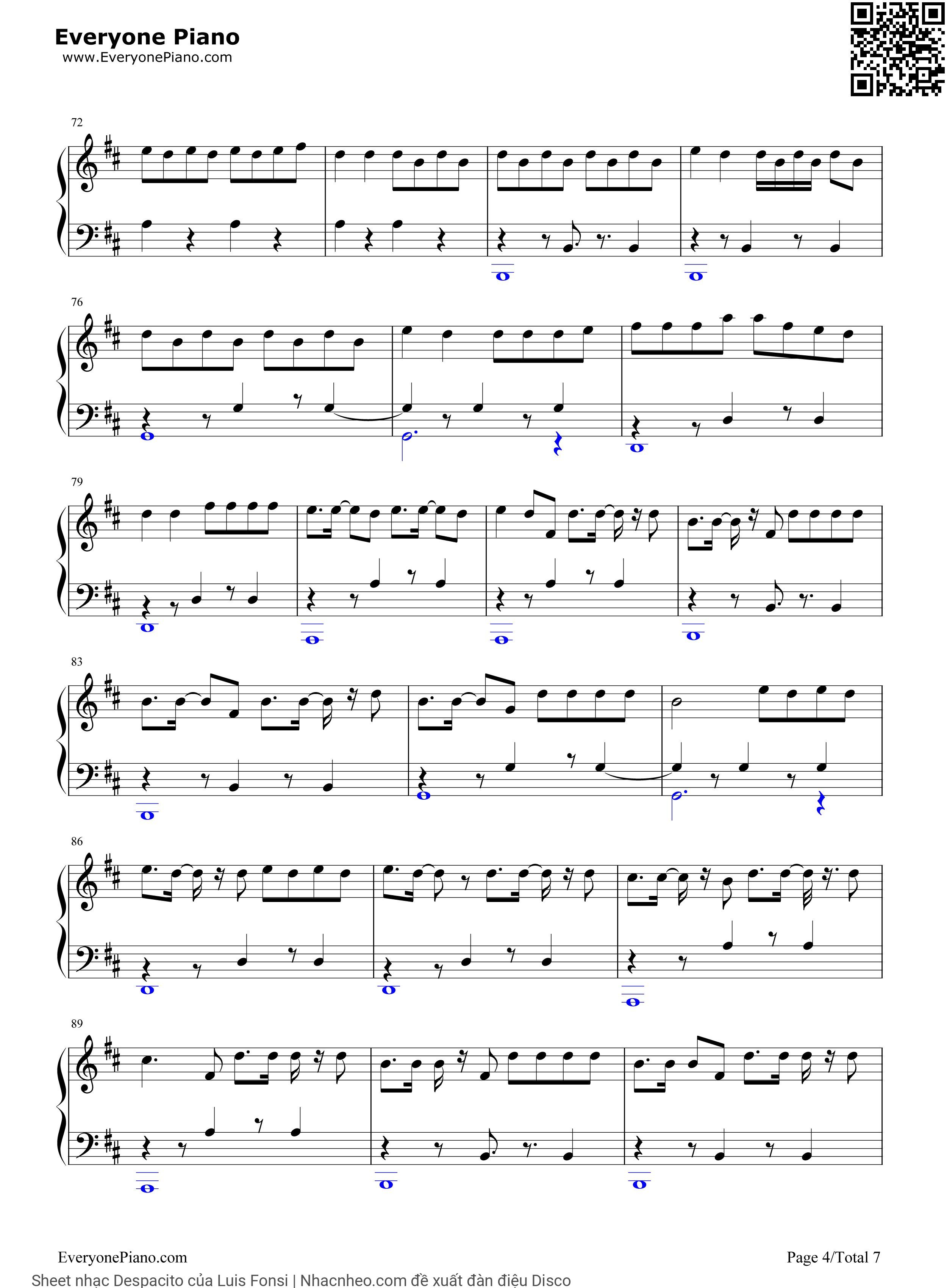 Page 4 of Sheet music PDF Despacito - Luis Fonsi
