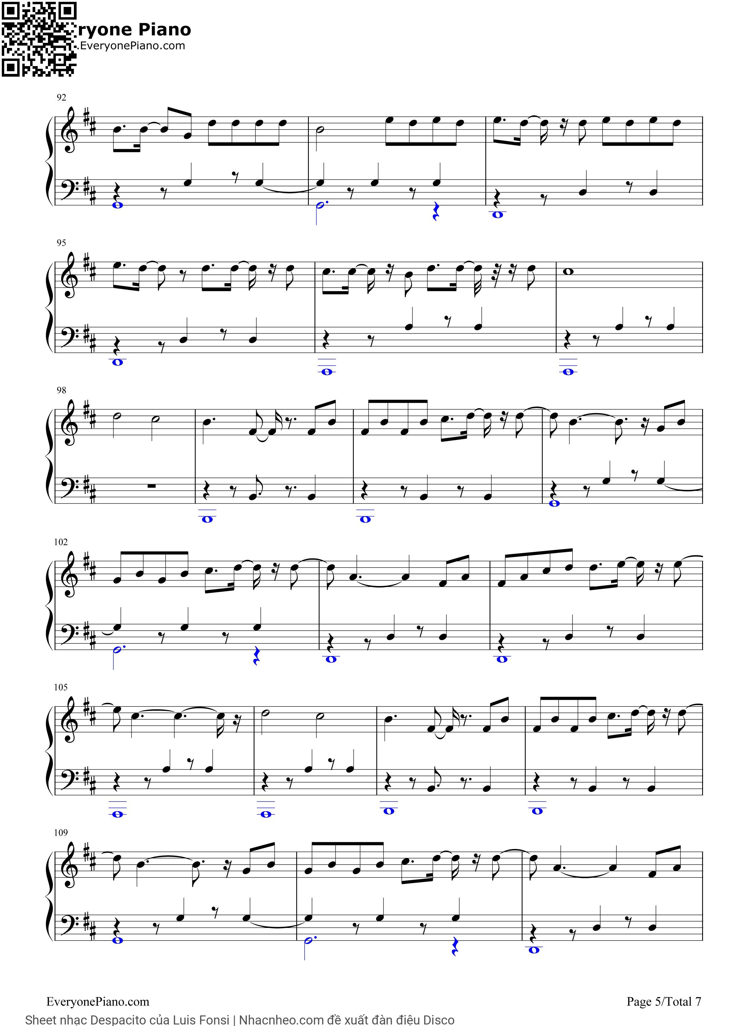 Page 5 of Sheet music PDF Despacito - Luis Fonsi