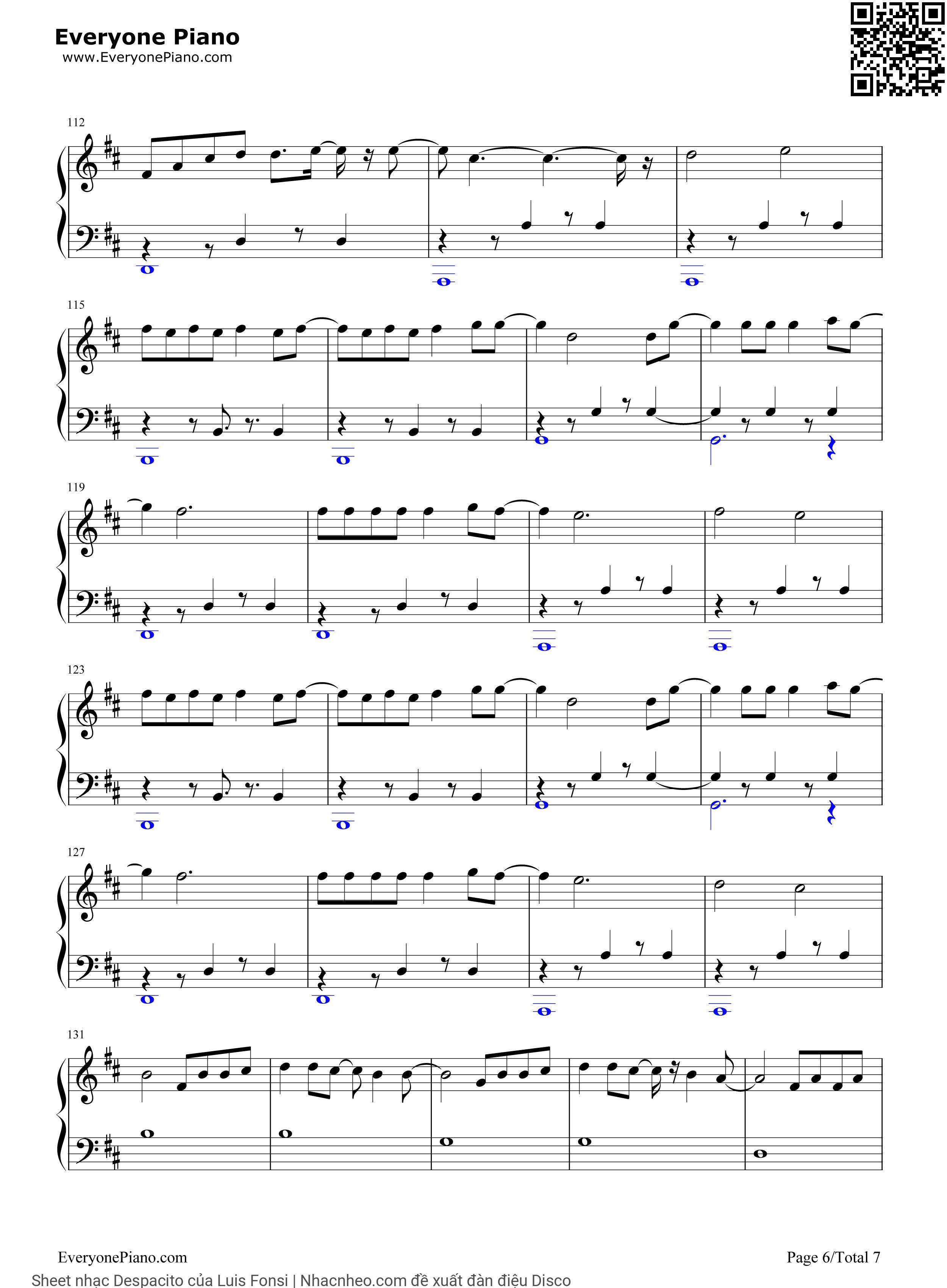 Page 6 of Sheet music PDF Despacito - Luis Fonsi