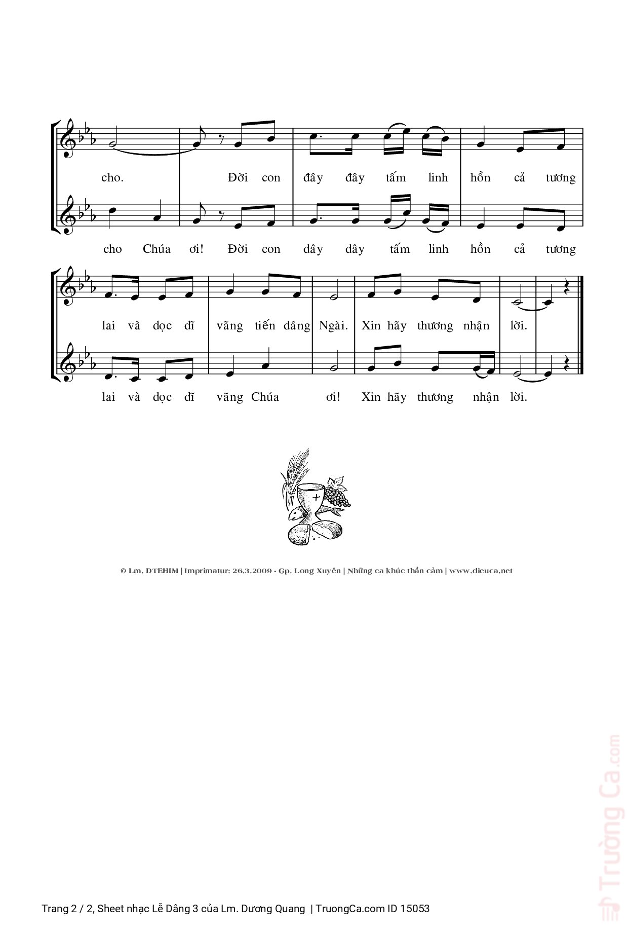 Page 2 of Sheet music PDF Lễ Dâng 3 - Lm. Dương Quang