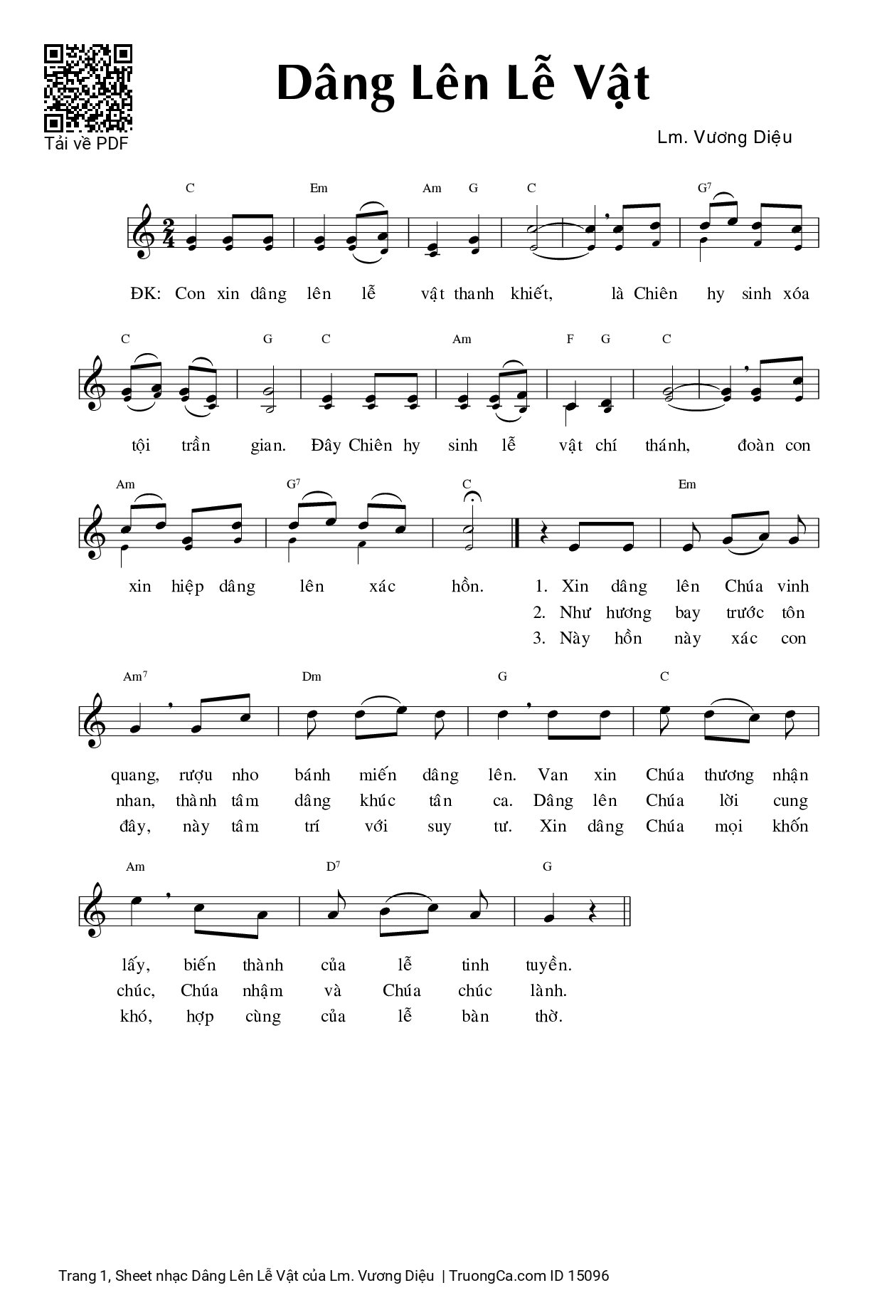 Sheet PDF of Dâng Lên Lễ Vật