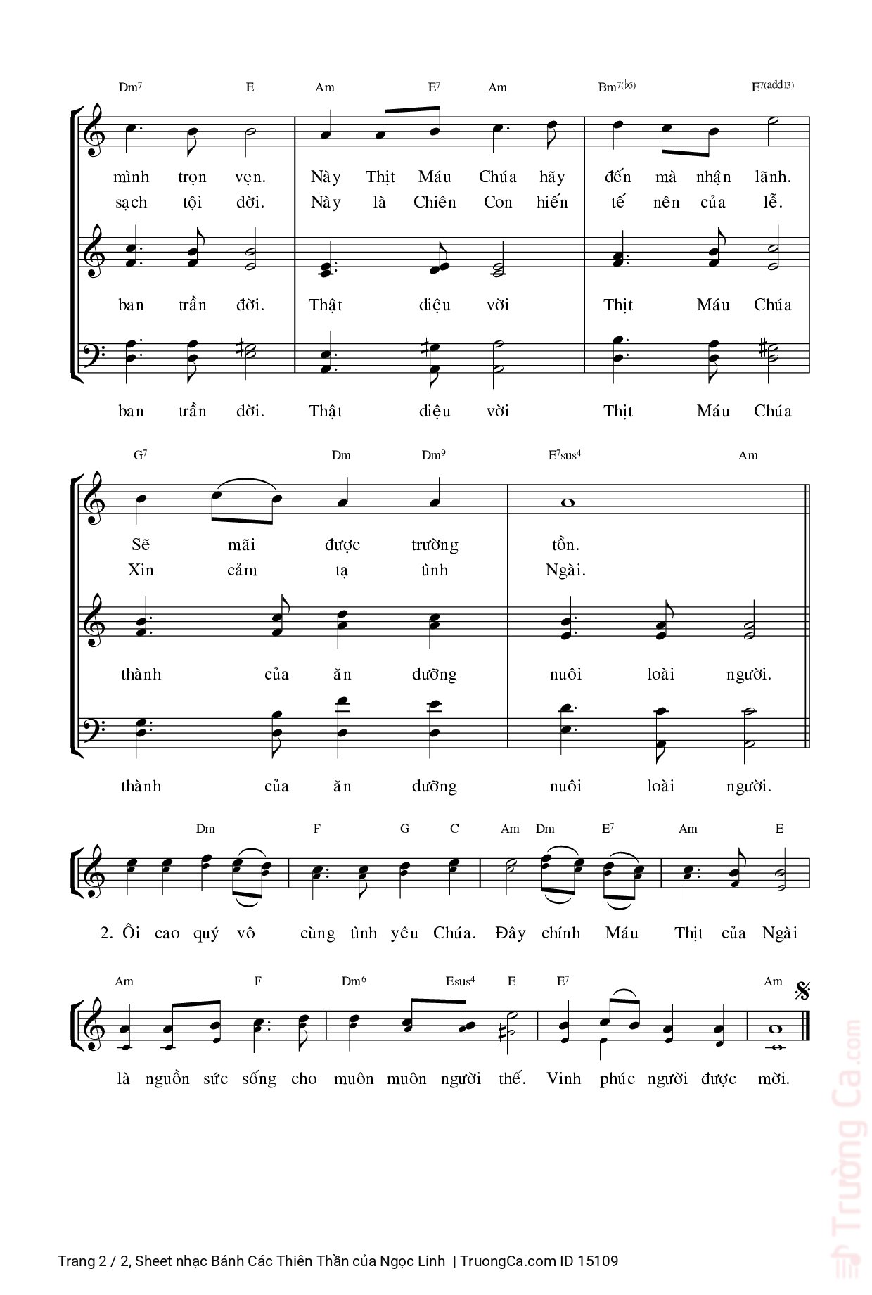 Đây bánh thánh nguồn sống cho muôn nơi Đây Manna trao ban trần đời, Trang 2