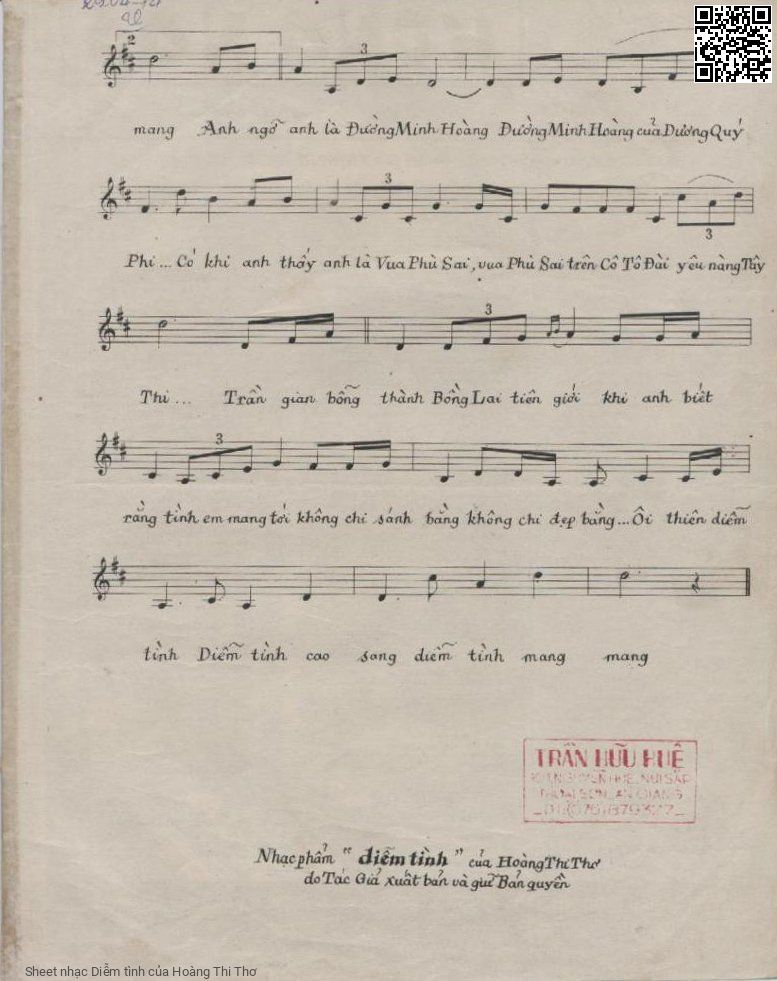 Page 3 of Sheet music PDF Diễm tình - Hoàng Thi Thơ