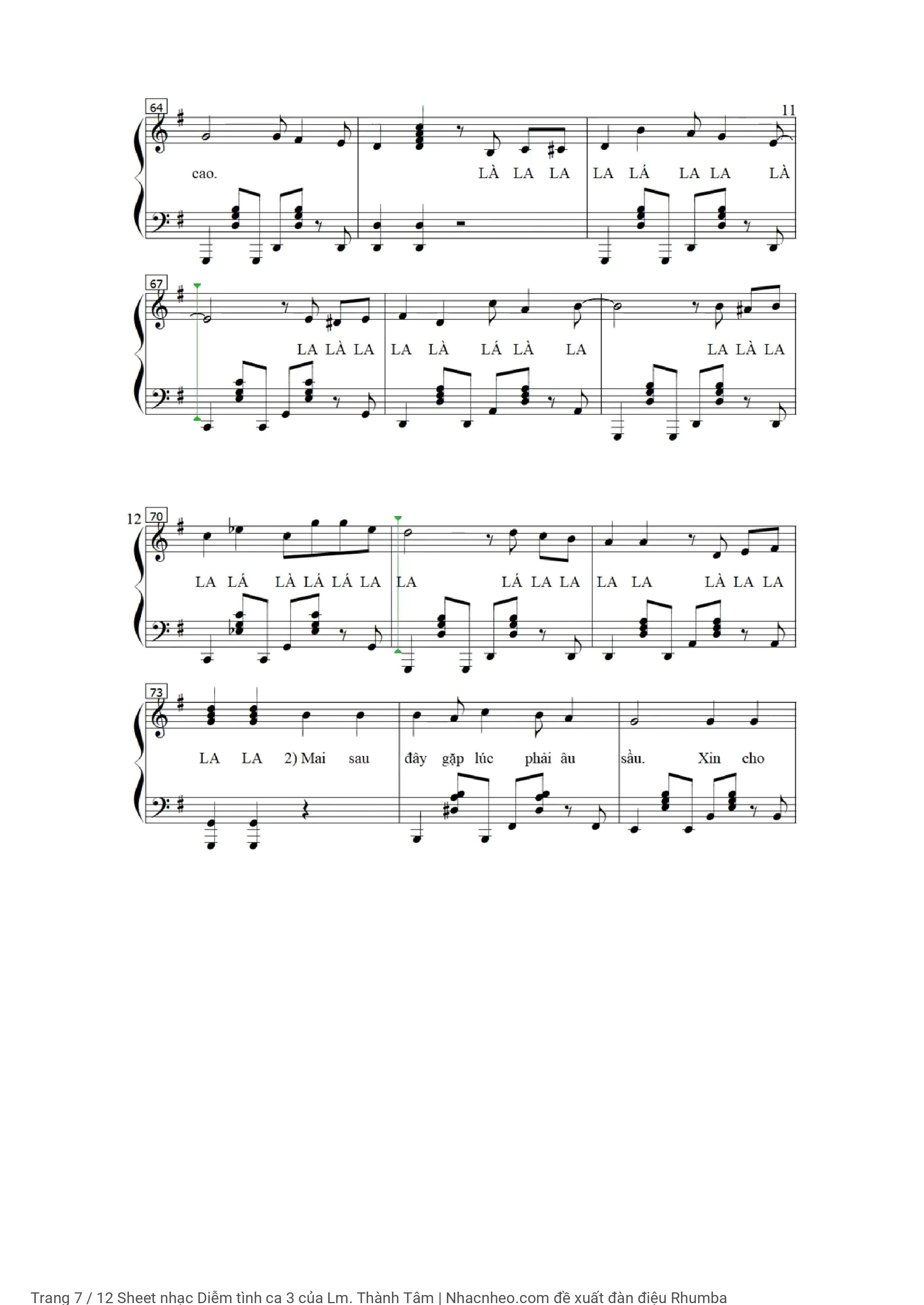 Có sheet lời và Sheet SOLO Piano Diễm tình Ca, Trang 7