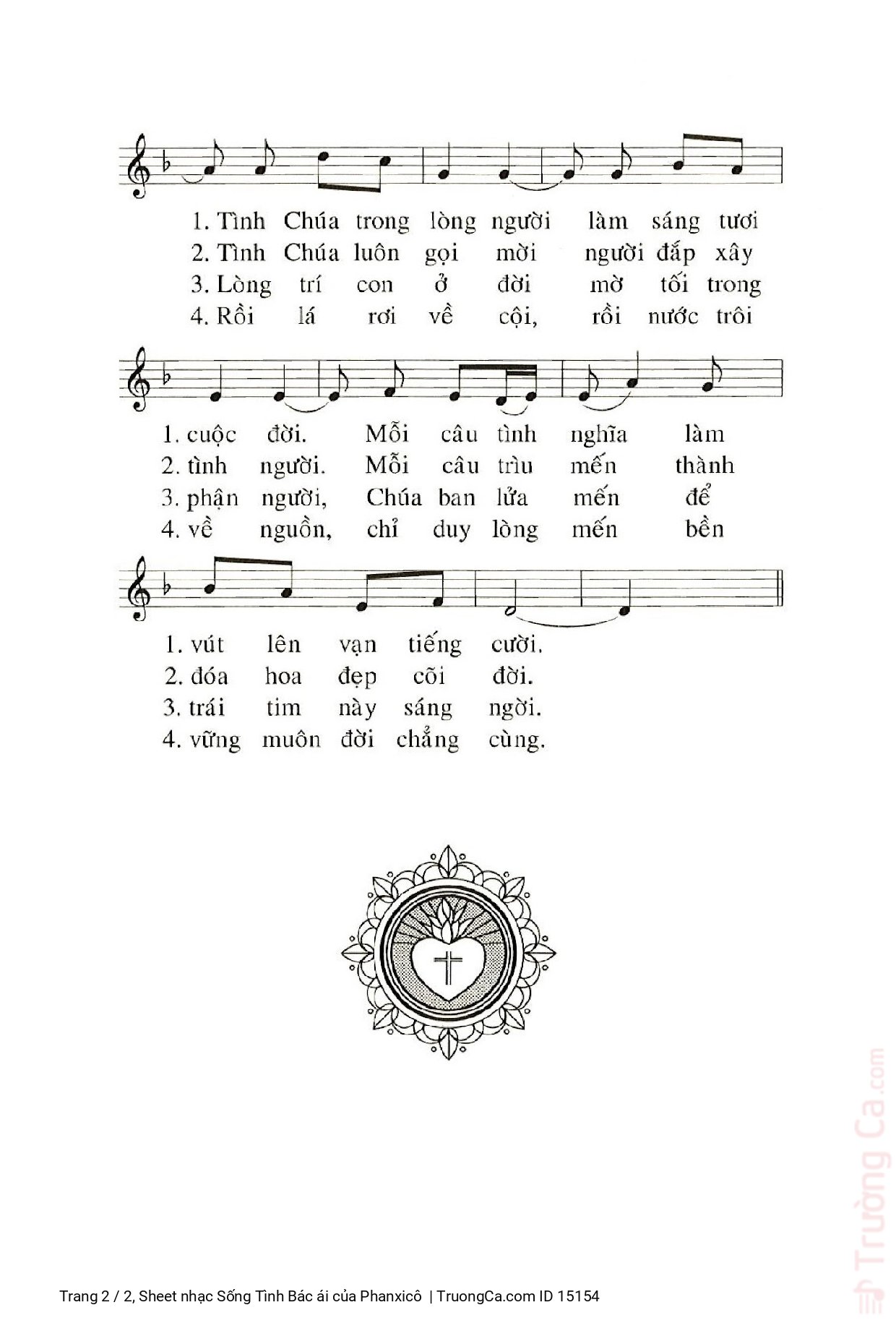 Page 2 of Sheet music PDF Sống Tình Bác ái - Phanxicô