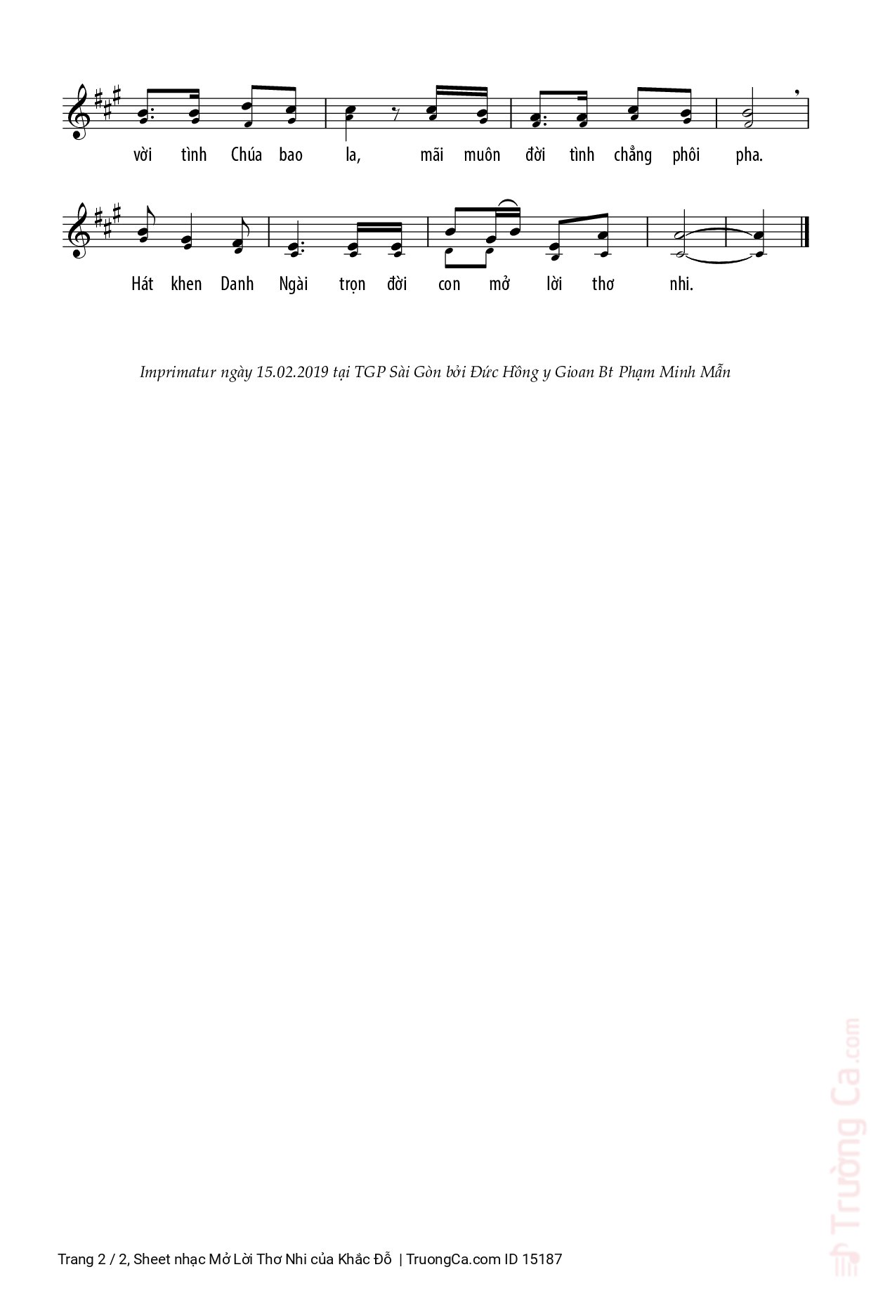 Page 2 of Sheet music PDF Mở Lời Thơ Nhi - Khắc Đỗ