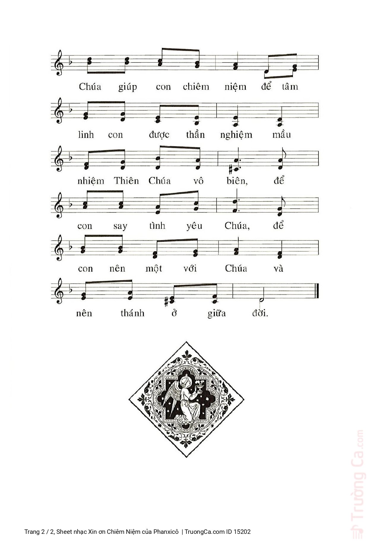 Page 2 of Sheet music PDF Xin ơn Chiêm Niệm - Phanxicô