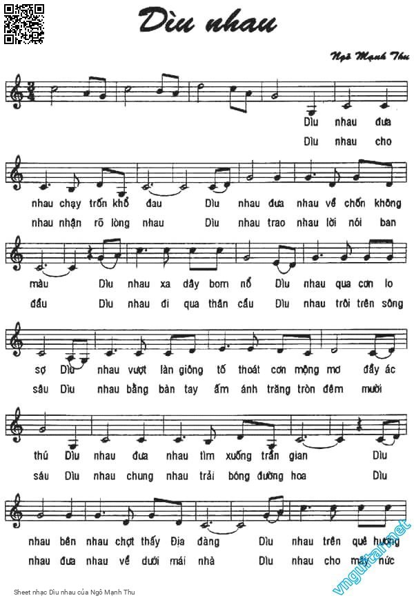 Sheet PDF of Dìu nhau - Ngô Mạnh Thu