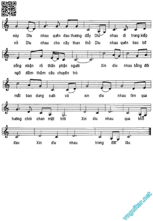 Page 2 of Sheet music PDF Dìu nhau - Ngô Mạnh Thu