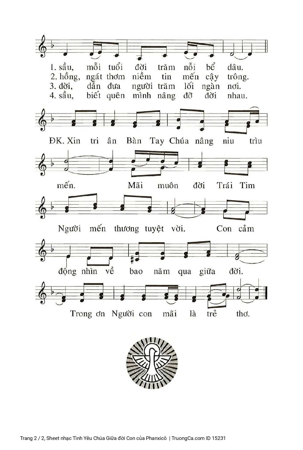 Page 2 of Sheet music PDF Tình Yêu Chúa Giữa đời Con - Phanxicô