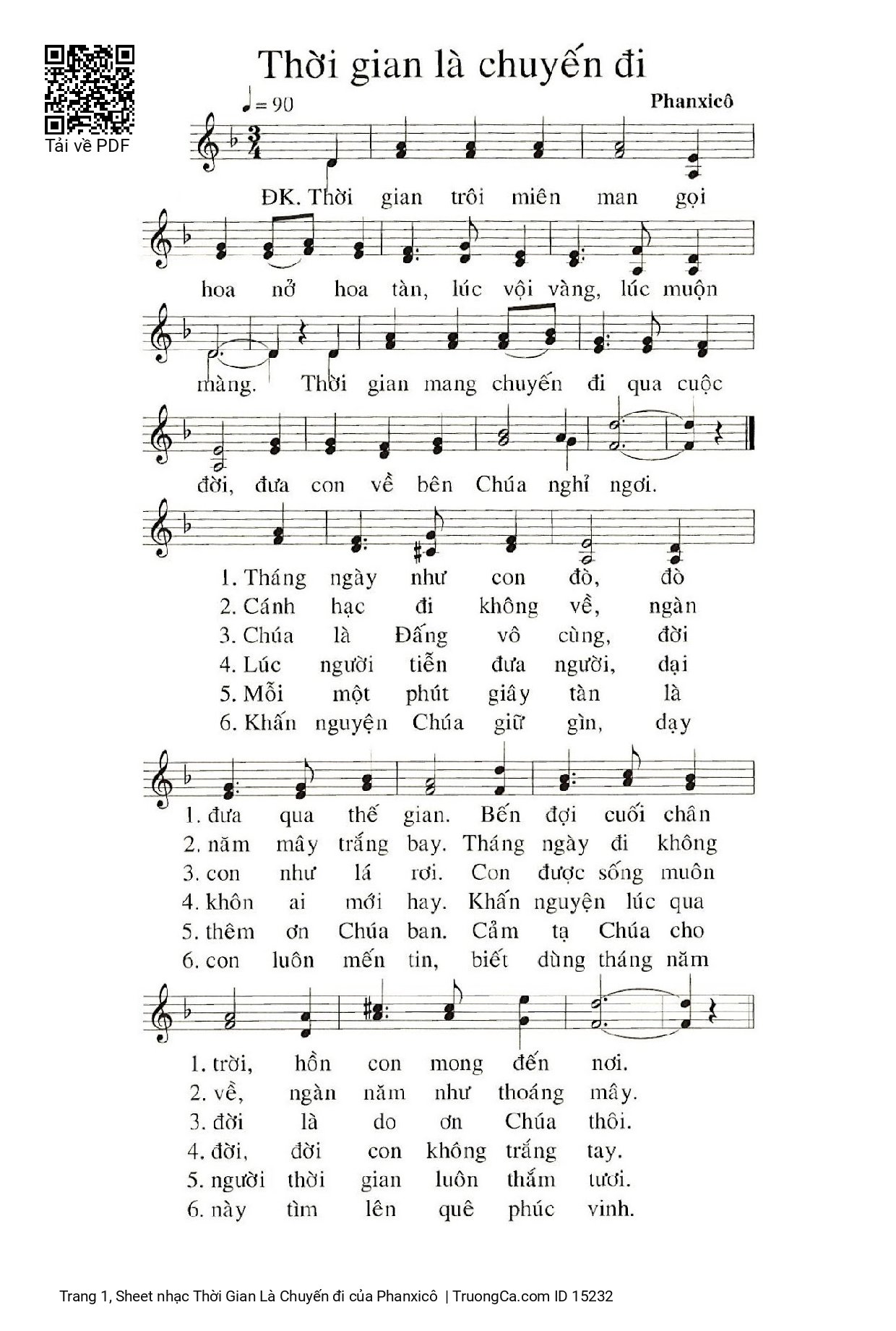 Sheet PDF of Thời Gian Là Chuyến đi