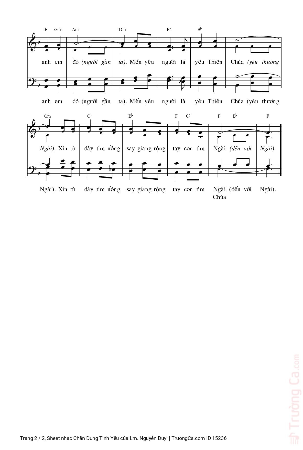 Page 2 of Sheet music PDF Chân Dung Tình Yêu - Lm. Nguyễn Duy