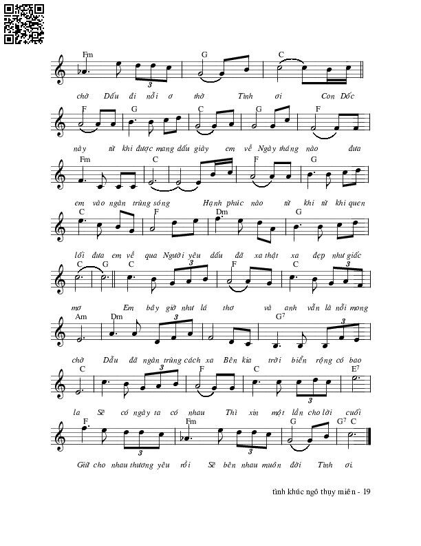 Page 2 of Sheet music PDF Dốc mơ - Ngô Thụy Miên