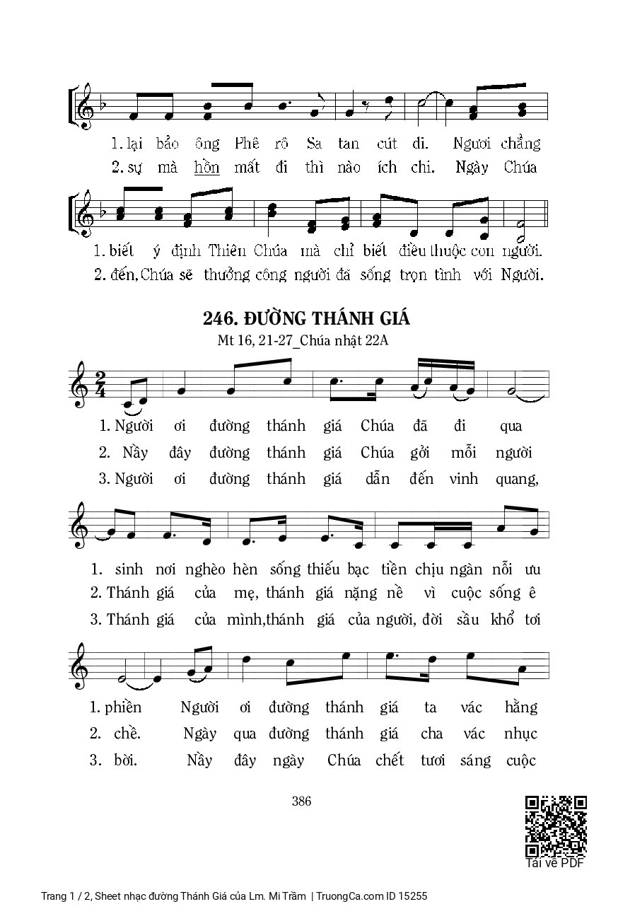 Page 1 of Sheet music PDF đường Thánh Giá - Lm. Mi Trầm