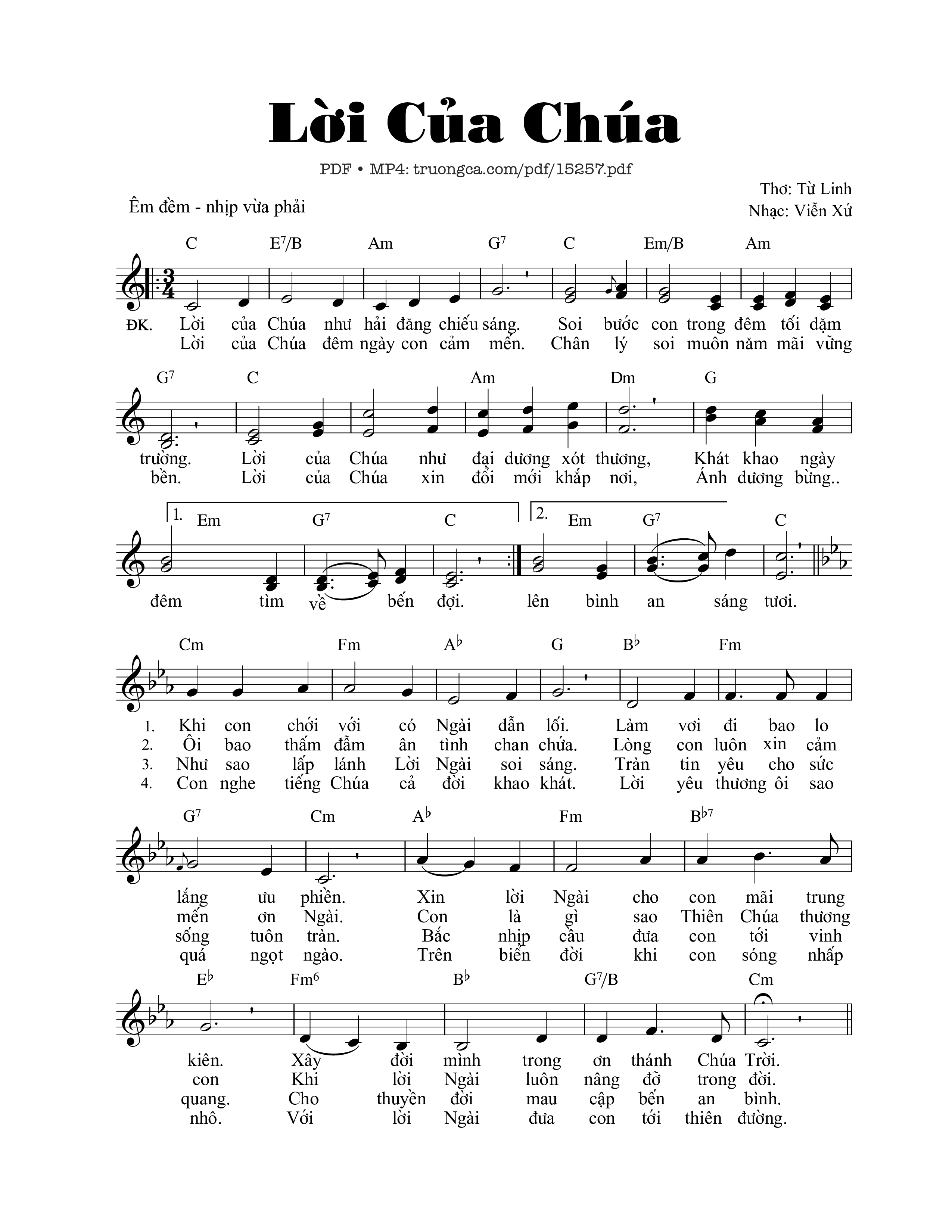 Sheet PDF of Lời Của Chúa