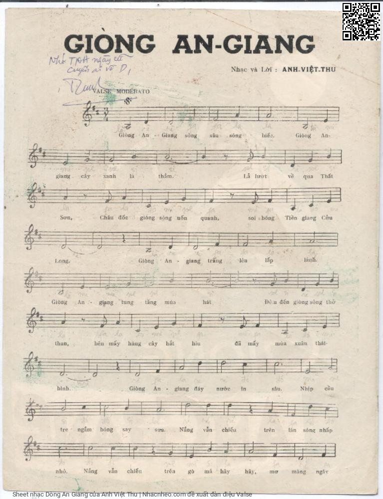 Page 2 of Sheet music PDF Dòng An Giang - Anh Việt Thu