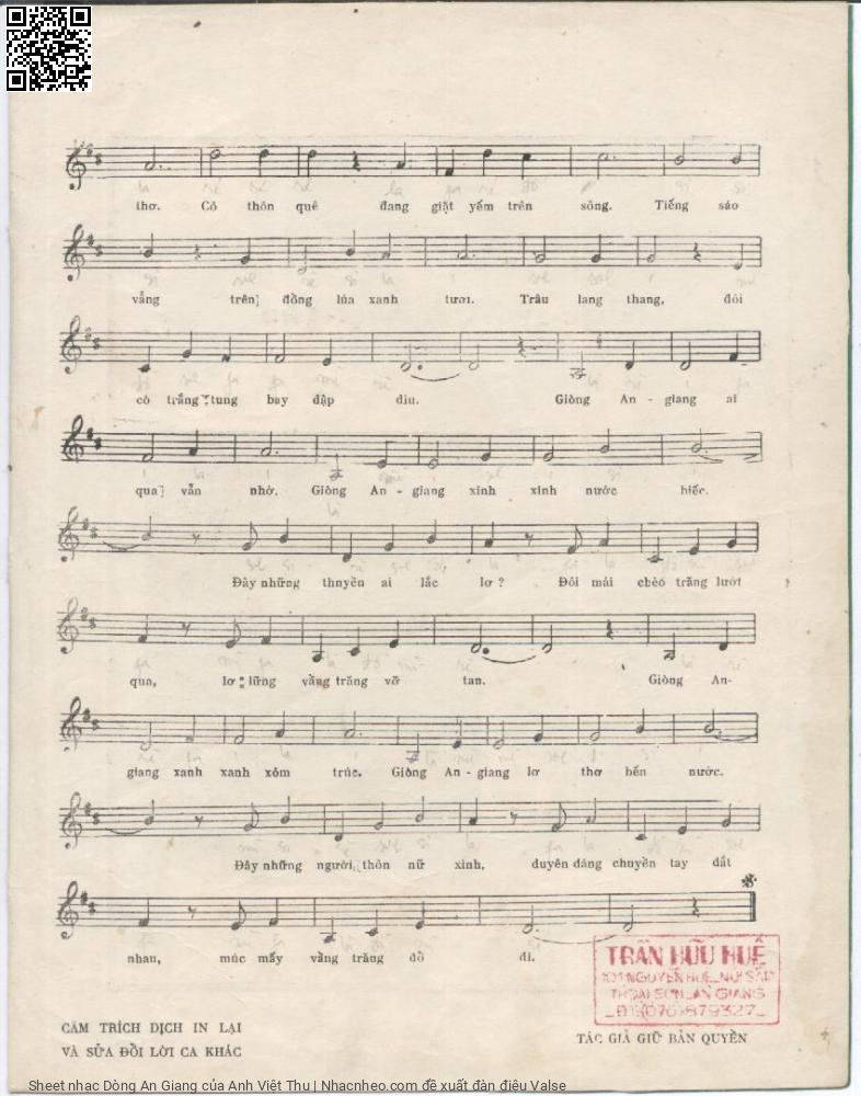Page 3 of Sheet music PDF Dòng An Giang - Anh Việt Thu