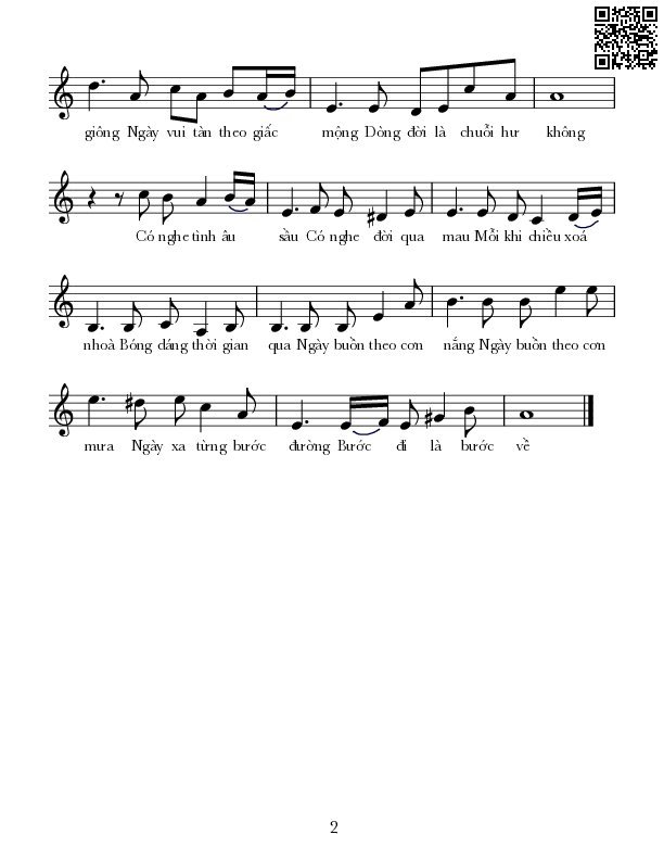 Page 2 of Sheet music PDF Dòng đời - Lê Tín Hương
