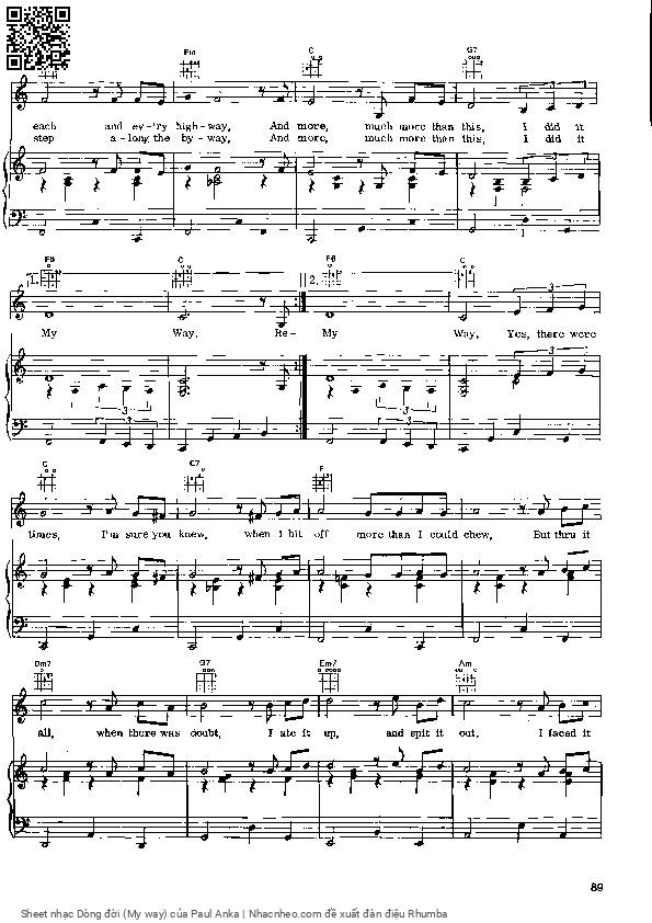 Page 2 of Sheet music PDF Dòng đời (My way) - Paul Anka