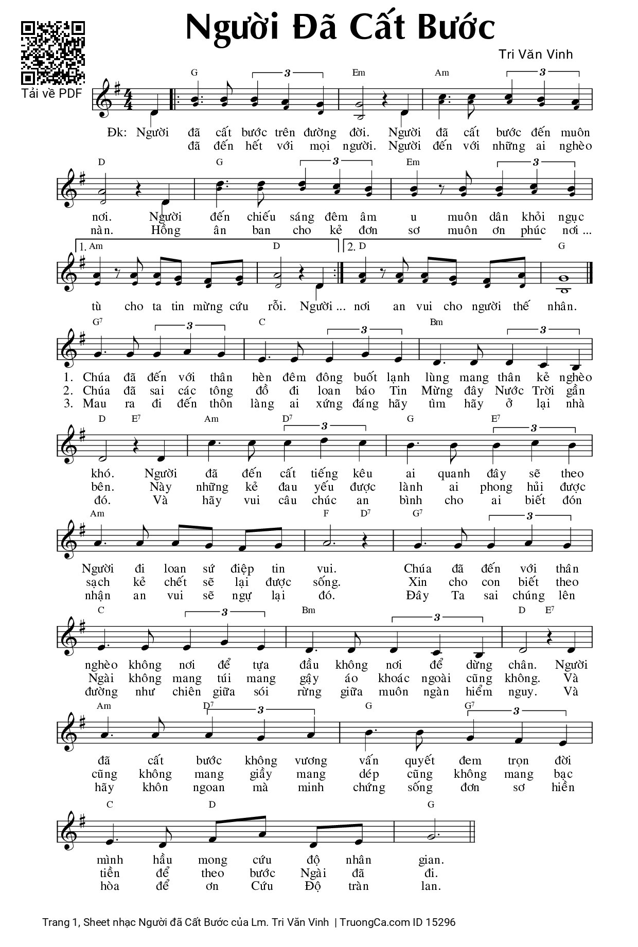 Sheet PDF of Người đã Cất Bước