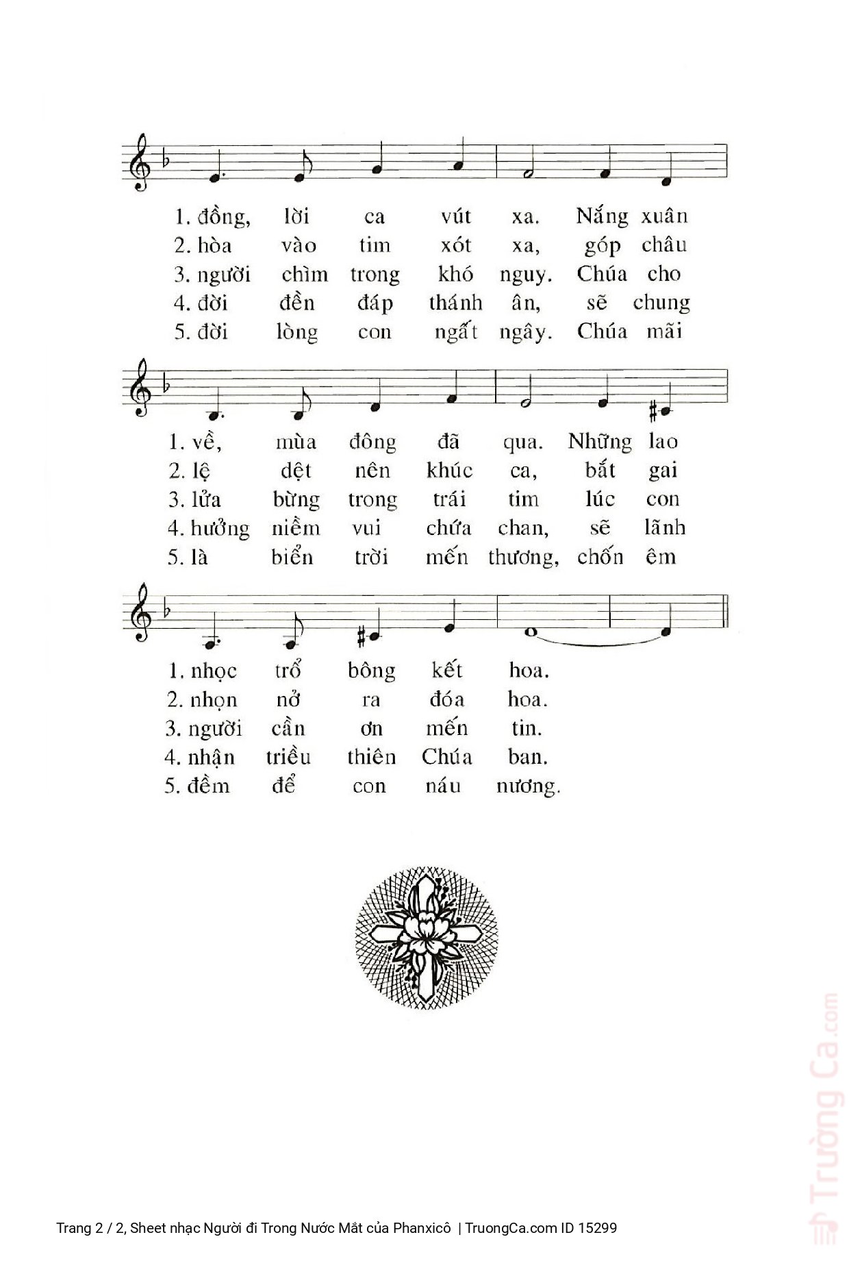 Page 2 of Sheet music PDF Người đi Trong Nước Mắt - Phanxicô