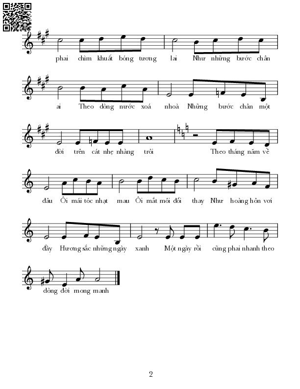 Page 2 of Sheet music PDF Dòng đời mong manh - Lê Tín Hương